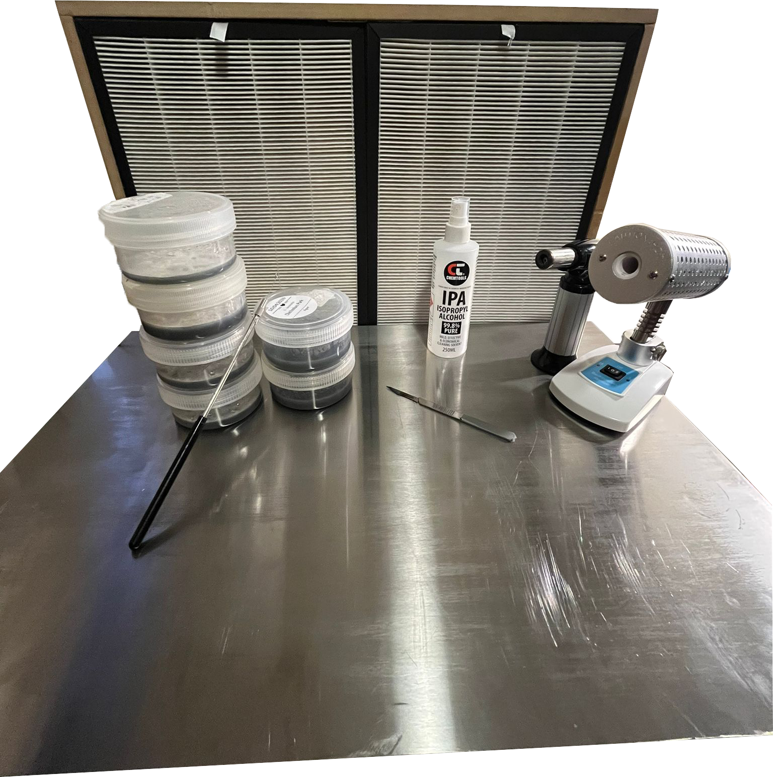 Sterile benchtop with flowhood